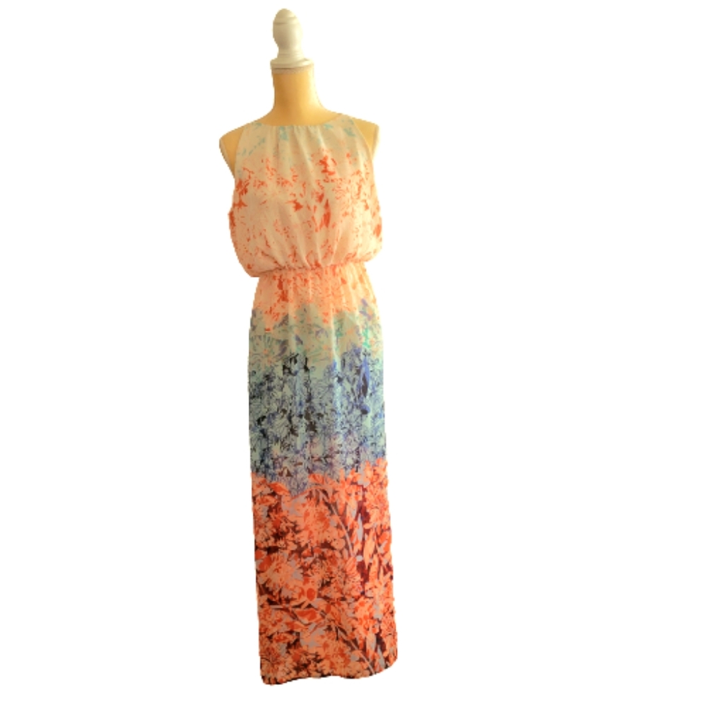 H&M floral color block maxi dress  size 6